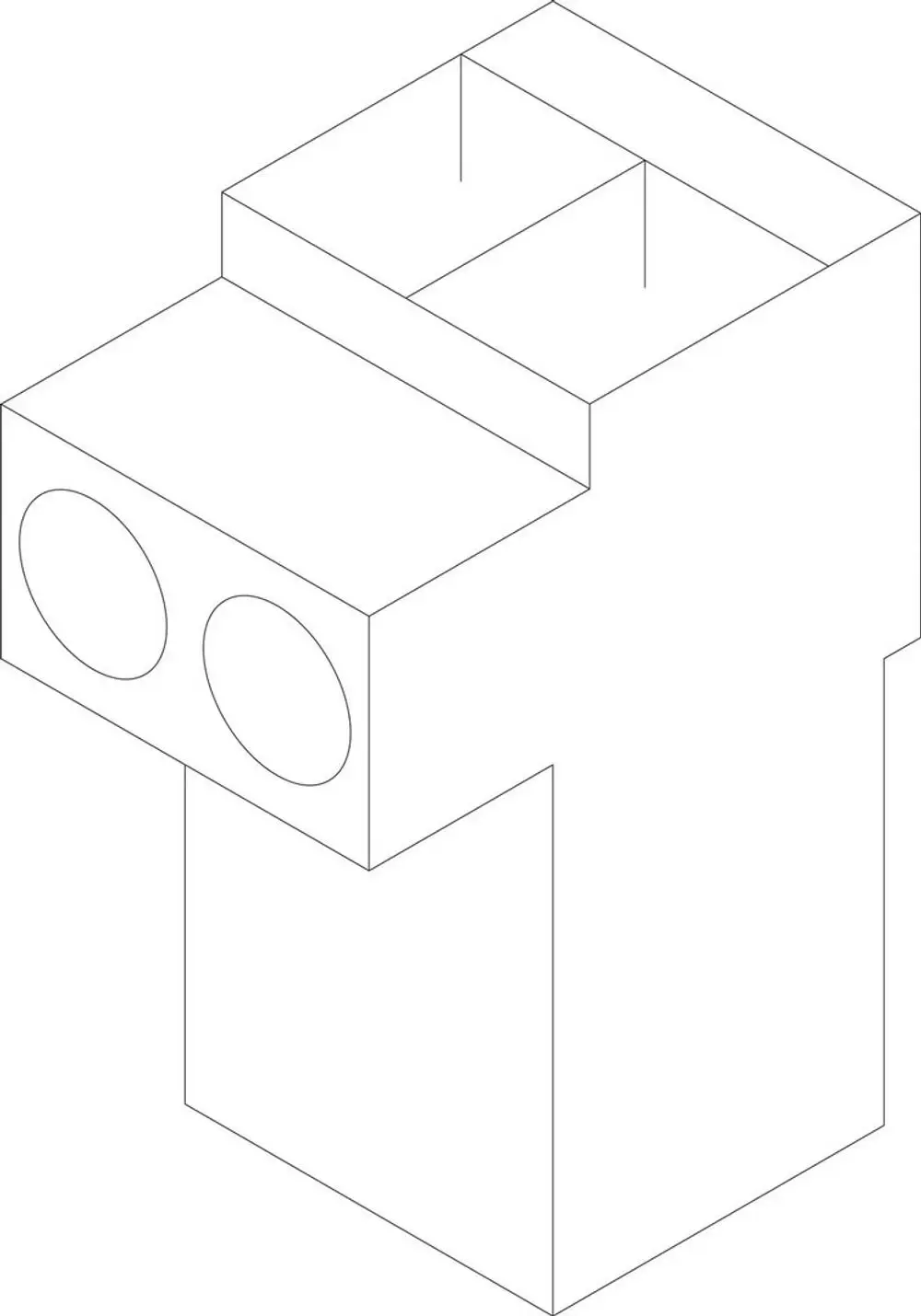 Weißes Anschlussstück mit zwei runden Öffnungen und einem rechteckigen Körper, von Bosch. Das Design ist schlicht und funktional, geeignet für verschiedene elektrische Anwendungen.